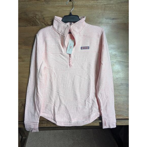 Vineyard Vines Shep Shirt Womens L Flamingo Heather Relaxed 1/4 Zip 2K001890 NWT - Picture 1 of 5